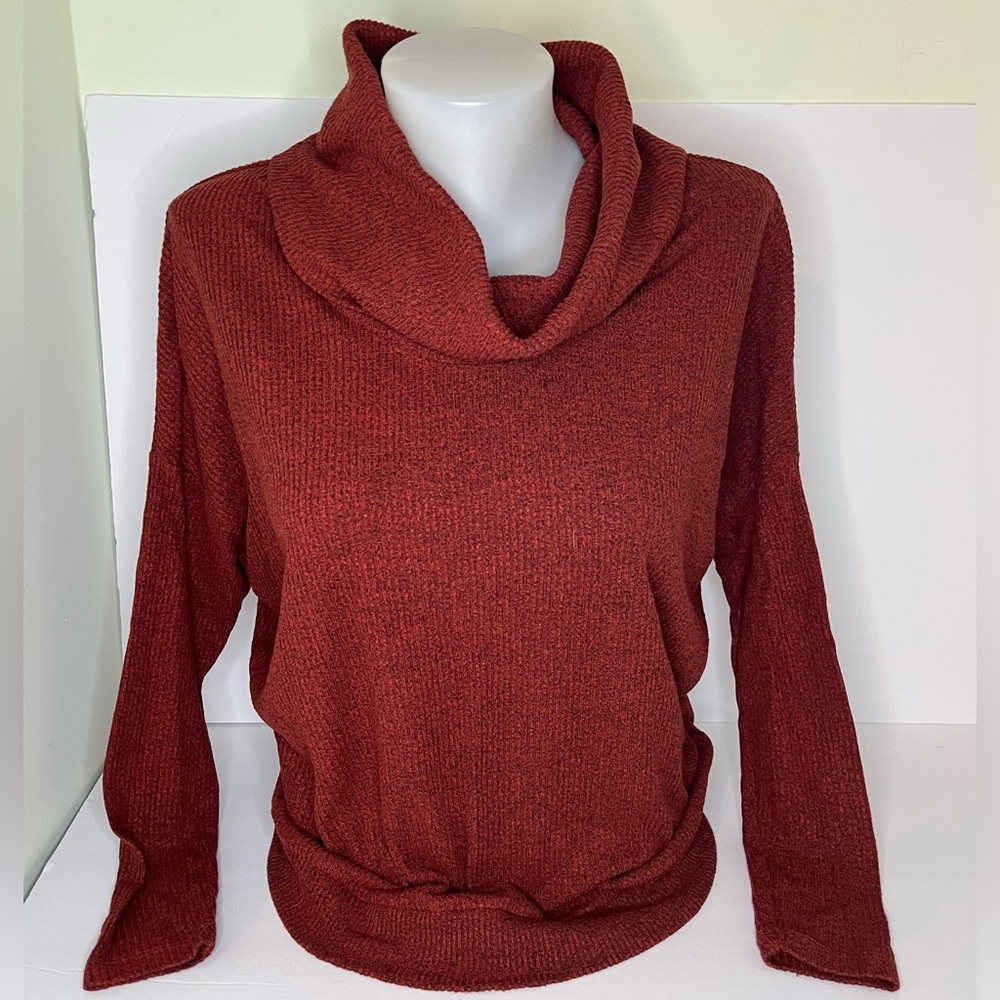 Cowl Neck Women’s Sweater - Rust